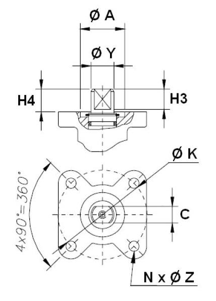 ISO 5211 hajtóműperem méretei